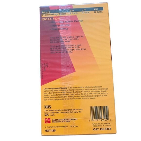 Kodak High Grade VHS T-120 Blank Video Tape - Picture 2 of 3